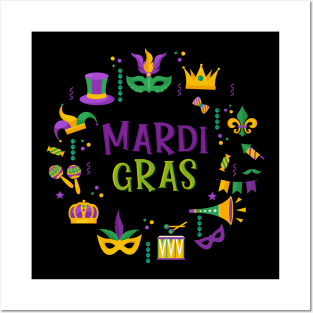 Mardi Gras New Orleans Carnival Costume Posters and Art